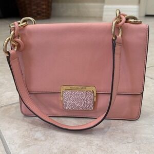 MK Michael Kors small Cynthia pale pink flap handbag‎ purse
